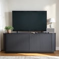 thumbnail image 3 of Hassch 64" Buffet Sideboard with 4 Doors, Modern Credenza with Adjustable Shelves, Coffee Bar Cabinet, Console Table for Entryway, Kitchen, Dining Room, Living Room, Black, 3 of 8
