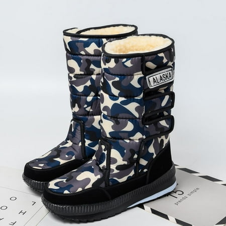 

Homadles Men s Snow Boots- on Sale Anti-slip Cotton Blue Size 10