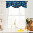 thumbnail image 4 of Tie Up Valances for Windows, Cartoon Tractor Adjustable Valance Curtains Window Treatment for Living Room, Cute Beep Car Digger Shovel Truck Blue Rod Pocket Kitchen Curtains & Drapes 54x18 Inch, 4 of 9