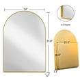 thumbnail image 4 of Tcbosik Arched Medicine Cabinet, Metal Bathroom Mirror with Storage, Wall Mounted Storage Organizer, 35.8"L x 24"W x 4.7"H, Gold, 4 of 9
