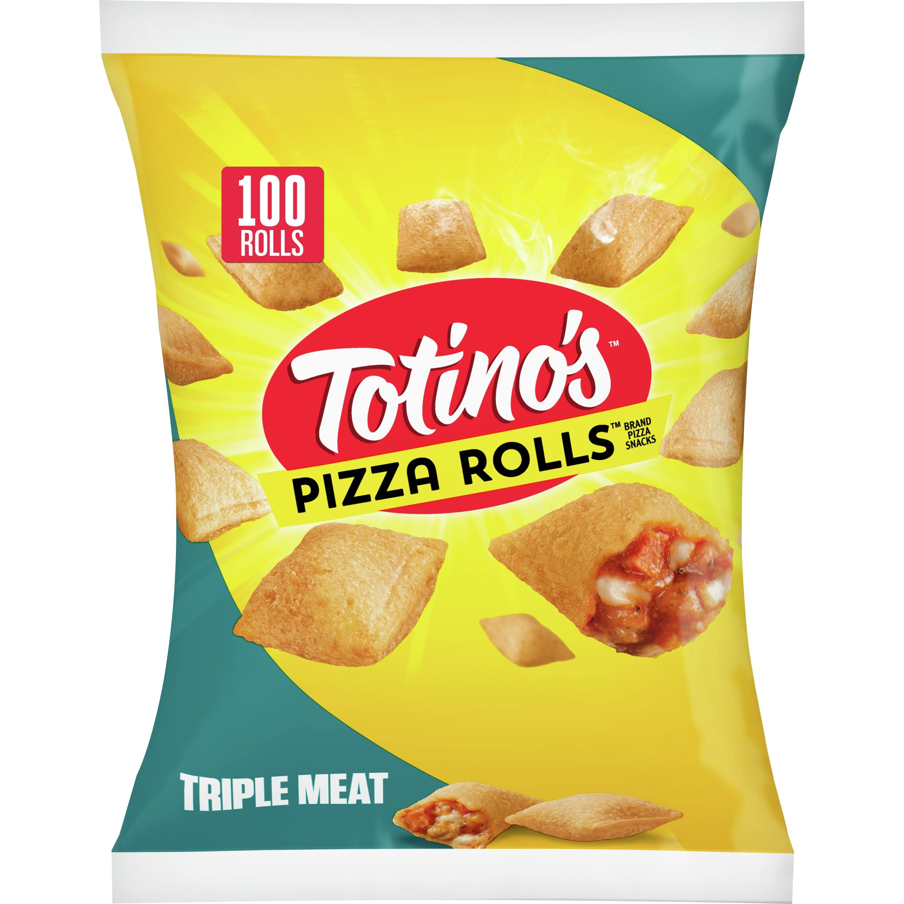 Totino's Pizza Rolls, Triple Meat, Frozen Snacks, 48.85 oz, 100 CT