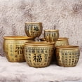 thumbnail image 1 of Brass exquisitely carved treasure pot for wealth gathering, home living room, rice container, street stall, tabletop ornament wholesale, 1 of 2