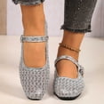 thumbnail image 2 of Jamicy Women's Summer Ballet Flats Breathable Flat Loafers Bow Knot Buckle Round Closed Toe Mesh Comfortable Shoes, 2 of 7