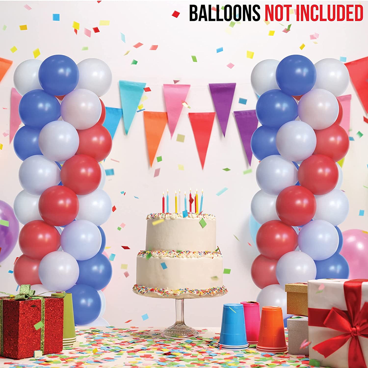 Prextex 5ft Deluxe Balloon Column Kit with Base Arch Stand