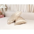 thumbnail image 5 of REGALWOVEN Satin Pillow Cases Set of 2 for Hair and Skin, Cooling Pillow Covers with Envelope Closure Khaki Queen, 5 of 7