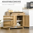 thumbnail image 5 of Homiyad Farmhouse Sideboard Buffet Cabinet, Barn Door Coffee Bar Cabinet with Drawer and Adjustable Shelf, Kitchen Cabinet for Living Room, Entryway, Natural Wood Effect, 5 of 8
