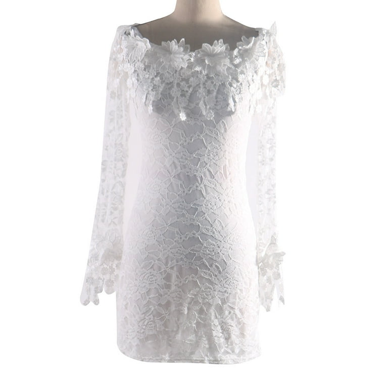 lace dress elegant slash SINGREINY Mesh Party Long Dress Women Ruffle Long Sleeve Slash Neck Elastic  Waist French Ladies Summer Elegant A Line Dresses