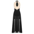 thumbnail image 4 of iiniim Women's Long Lyrical Dance Contemporary Costume Sleeveless Split Maxi Dress Ballroom Dancewear Black XL, 4 of 7