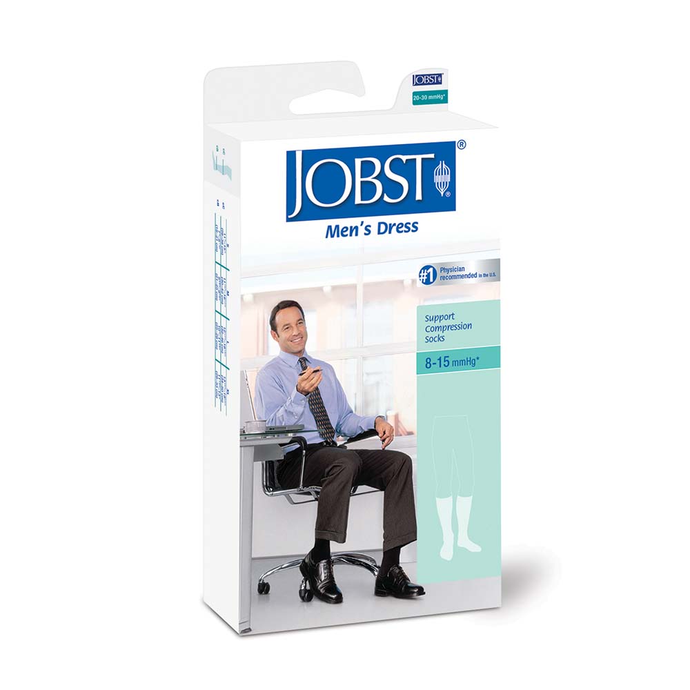 JOBST Men's Dress Compression Socks, 8-15 mmHg, Knee High, Closed Toe ...