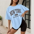 thumbnail image 2 of Women's Casual Graphic Print Oversized Round Neck Short Sleeve Tee Shirt Loose Fit Drop Shoulder Tops Oversized T-shirts Short Sleeve Crewneck Casual Tops, 2 of 4