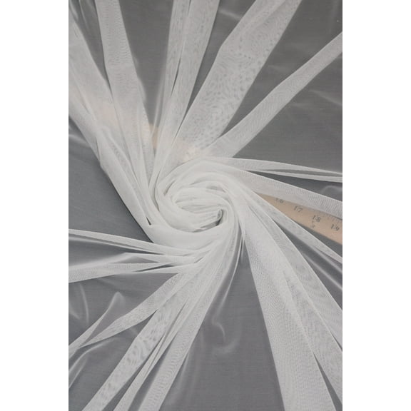 Soft 4-Way Stretch Power Mesh, 60" wide, Sells by the yard from Sal Tex Fabrics, White
