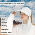 thumbnail image 6 of Women Sun Visor Hats, Wide Brim UV Protection Sun Visor Cap with Ponytail Hole & Removeable Flap Outdoor UPF 50+, 6 of 7