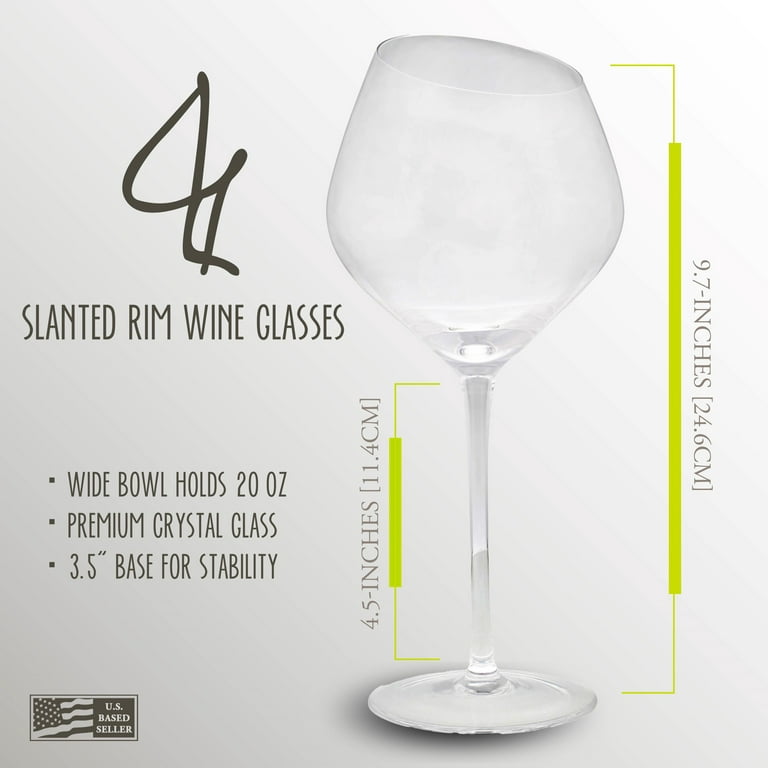 G Francis Large 'Red Wine' Glasses Set of 4 - Slant Rim Wine Glass