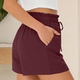 thumbnail image 6 of ClodeEU Women's Drawstring Waist Shorts,Lightweight Casual Loose Fit Summer Shorts with Pockets Wine,Women's Plus XXL, 6 of 8