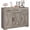 Ash Grey, variant on Buffet Cabinet Sideboard with Storage Black/Rustic Brown Modern Farmhouse 42.5" W x 15.2" D x 31.9" H Freestanding Buffet Table with 3 Drawers, 2 Shelves & 3 Doors, Engineered Wood