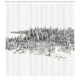 thumbnail image 3 of Ambesonne Architecture Shower Curtain, Urban Buildings View, 69"Wx75"L, Charcoal Grey Dust and White, 3 of 3