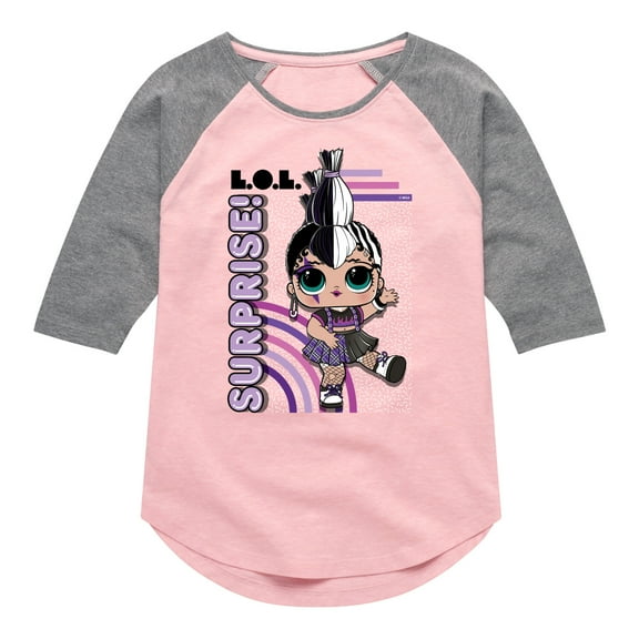 LOL Surprise! Dolls - Roadie - Biker Chick - Punk Rock - Toddler & Youth Girls Raglan Graphic T-Shirt