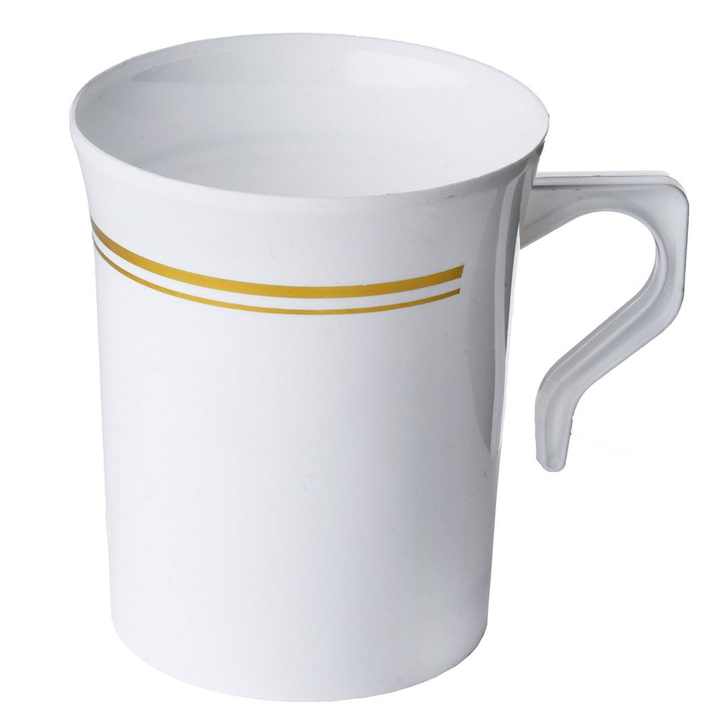 Balsacircle 8 Pcs Disposable Plastic Cups With Trim For Wedding