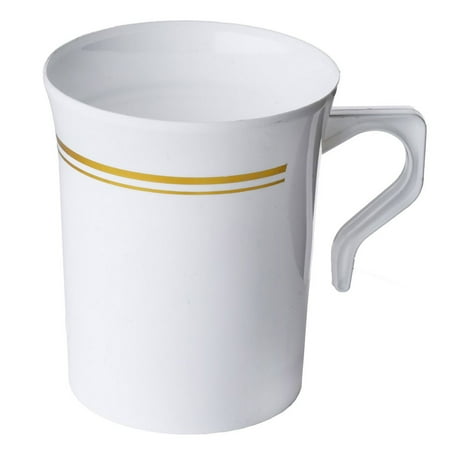 Balsacircle 8 Pcs Disposable Plastic Cups With Trim For Wedding
