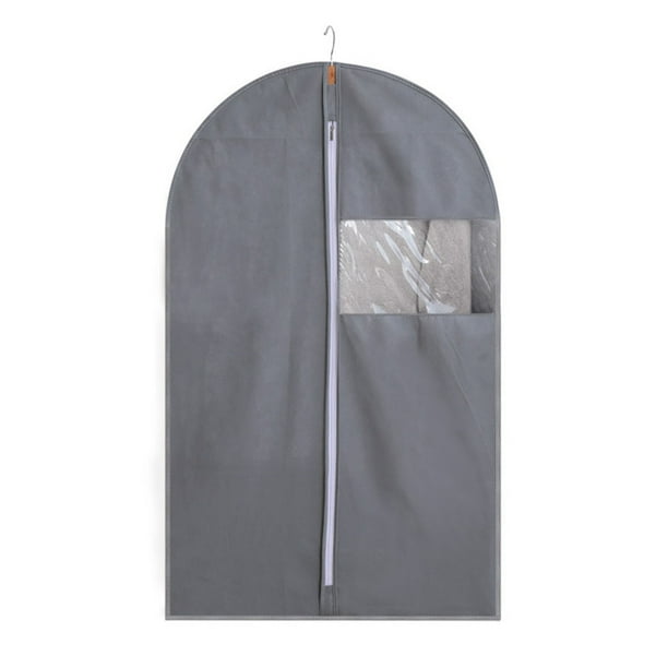 Inteprter Colgando ropa, ropa, traje, abrigo, funda antipolvo, bolsa de almacenamiento para el hogar, estuche organizador, armario, ropa colgante Cubiertas para muebles de jardín Gris L Inteprter HA005487-08