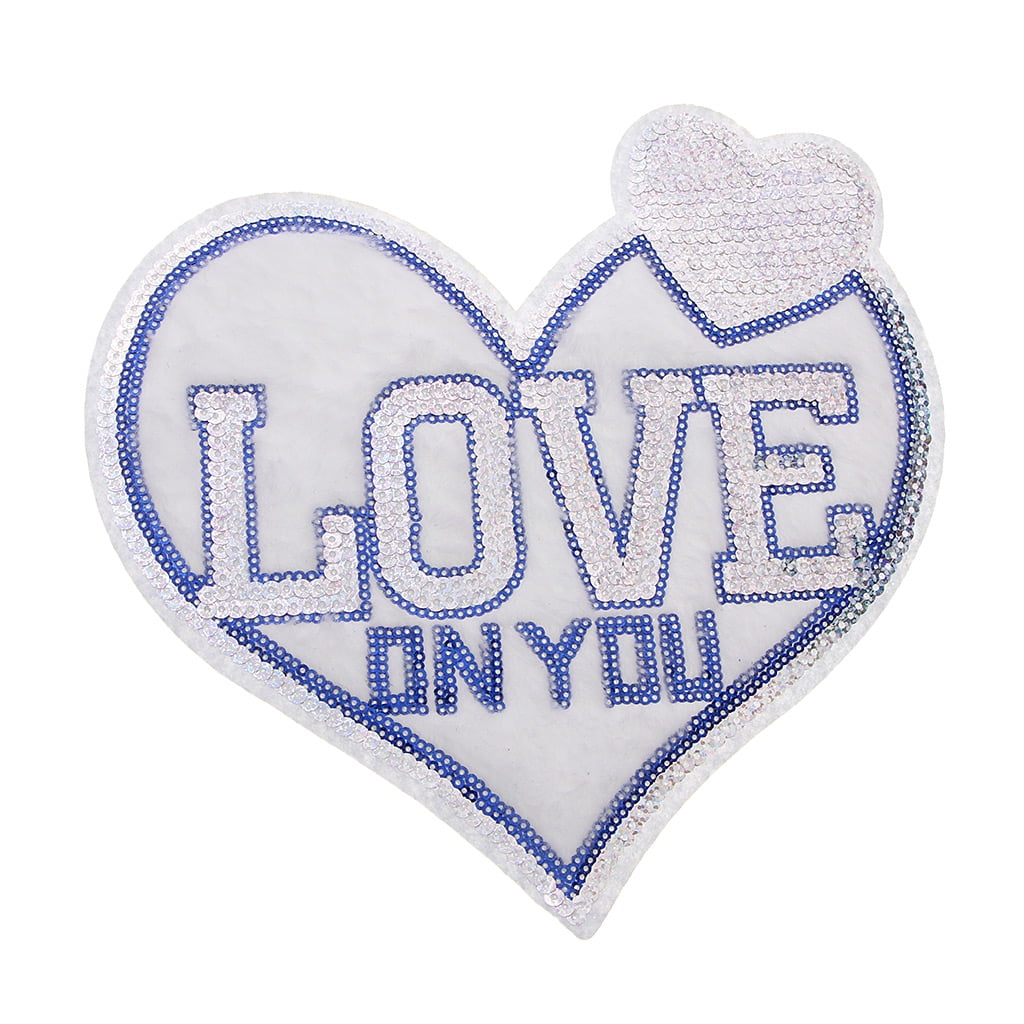 1Pc Heart Shape Flower Embroidery Applique Patches for Clothing Iron on_AppCAH4
