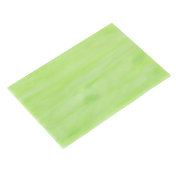 Stained Glass Sheet Mosaic Tile 5.9 Inch x 3.9 Inch Light Green, Stained Glass Sheets for Crafts Project