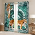 thumbnail image 3 of Feelyou Cartoon Jungle Tiger Black Out Curtains, Green Tribal Aztec Curtains Pack of 2 (42x63 Each), Vintage Bohemian Style Bedroom Curtains, Blackout Curtains Bedroom Decor, 3 of 7
