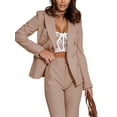 thumbnail image 2 of Women'S Two Piece Suits - Business Blazer Pants Suit Set, Professional Work Outfit for Office Khaki M, 2 of 8