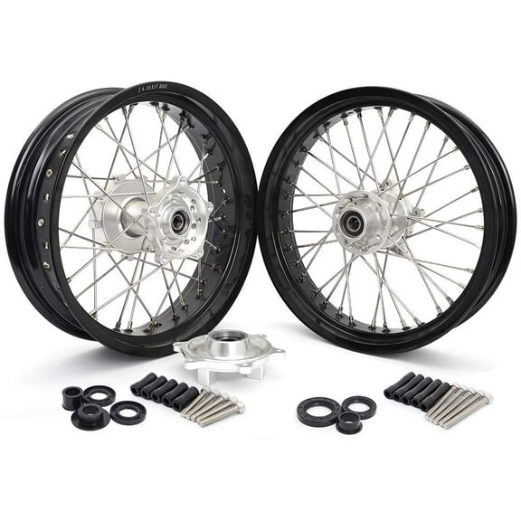 3.5/4.25 x 17" Supermoto Spokes Wheel Rim Set Silver Hub Cush Drive For BMW G310R