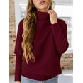 thumbnail image 5 of PRETTYGARDEN Womens Sweaters Fall Fashion Casual Loose Turtleneck Batwing Long Sleeve Knit Sweater Pullover Tops, 5 of 10