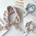 thumbnail image 3 of Xfvqtps Womens Silk Scarf Flower Print Broken Flowers Lively Fashion Versatile Multi Functional Decorative Breathable Spring and Summer Cotton and Linen Headband Square Scarf Blue, 3 of 3