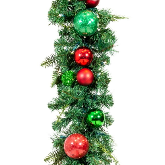 Village Lighting 9 ft. Pre-Lit LED Garland - Christmas Cheer