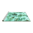 thumbnail image 2 of Ahgly Company Machine Washable Indoor Rectangle Abstract Turquoise Blue Modern Area Rugs, 2' x 5', 2 of 4