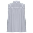 thumbnail image 4 of WCMZJ Plus Size Chiffon Tank Tops for Women Summer Drawstring Tops V Neck Sleeveless Crochet Lace Shirts Pleated Loose Blouse 2024 Gray M, 4 of 5