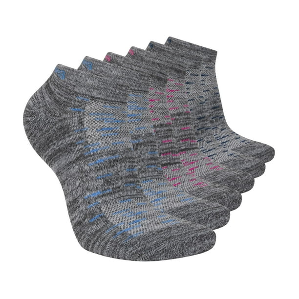Calcetas para correr Skechers para mujer, paquete de 6, corte bajo, gris, talla 9-11