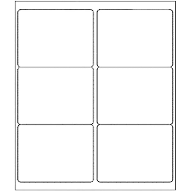 6 per Page Labels, Blank White Permanent Adhesive Labels for Laser/Inkjet Printers, 4" x 3-1/3 ...