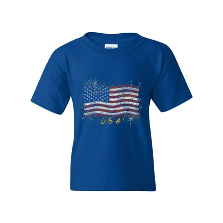 Artix - Big Boys T-Shirts and Tank Tops - American Flag USA in Gold