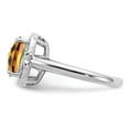 thumbnail image 4 of Sterling Silver Rhodium Diam. & Checker-Cut Whiskey Quartz Ring QR3039WQ, 4 of 5