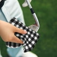 thumbnail image 4 of Golf Towels for Golf Bags For Men Women - Black white Buffalo Plaid 24x16in Absorbent Quick Drying Golf Towel for Cleaning Golf Ball Club Golf Bag Accessories with Carabiner, 4 of 8