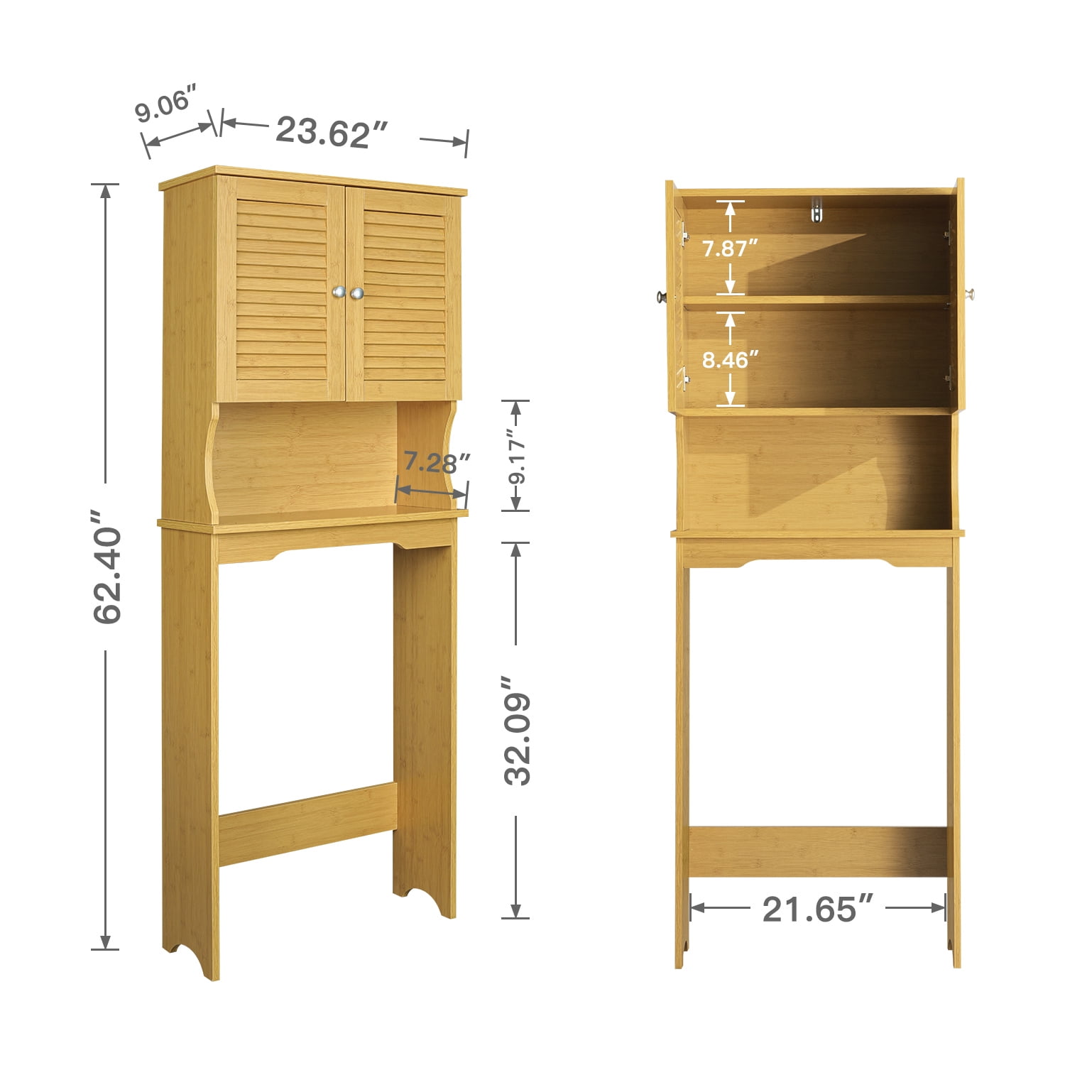 Kadyn Over The Toilet Storage Rack with Cabinet, Bathroom Space Saver with Open Shelf, Freestanding Bathroom Organizer, Rustic Brown Kadyn Over The Toilet Storage Rack with Cabinet, Bathroom Space Saver with Open Shelf, Freestanding Bathroom Organizer, Rustic Brown