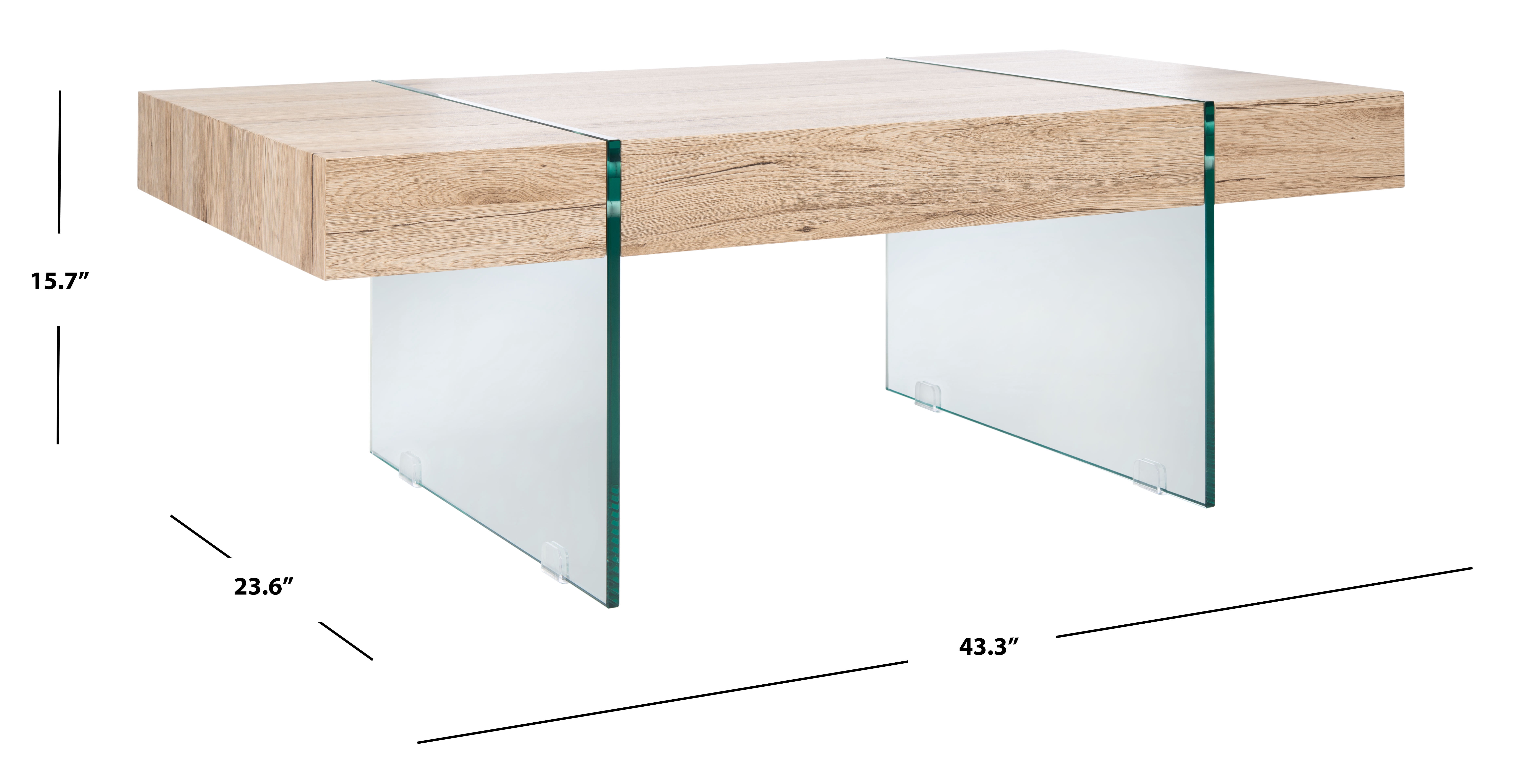 Jacob Rectangular Modern Coffee Table - Thumbnail 5