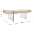 thumbnail image 4 of SAFAVIEH Jacob Rectangular Modern Coffee Table, Natural/Glass, 4 of 9