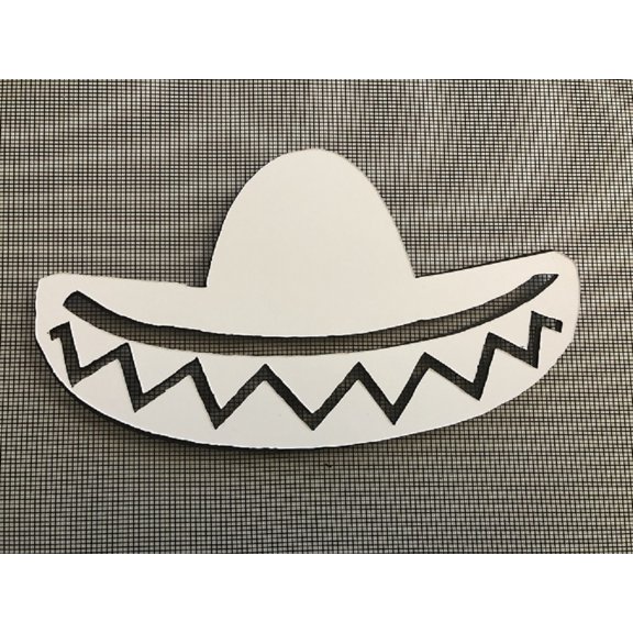 DCentral Sombrero Flexible Screen Magnet Décor; Double-Sided, for Non-Retractable Screens, Helps to Stop Walking into Screens, Covers Small tears in Screens, Sizes W 7.7" x 4.3"