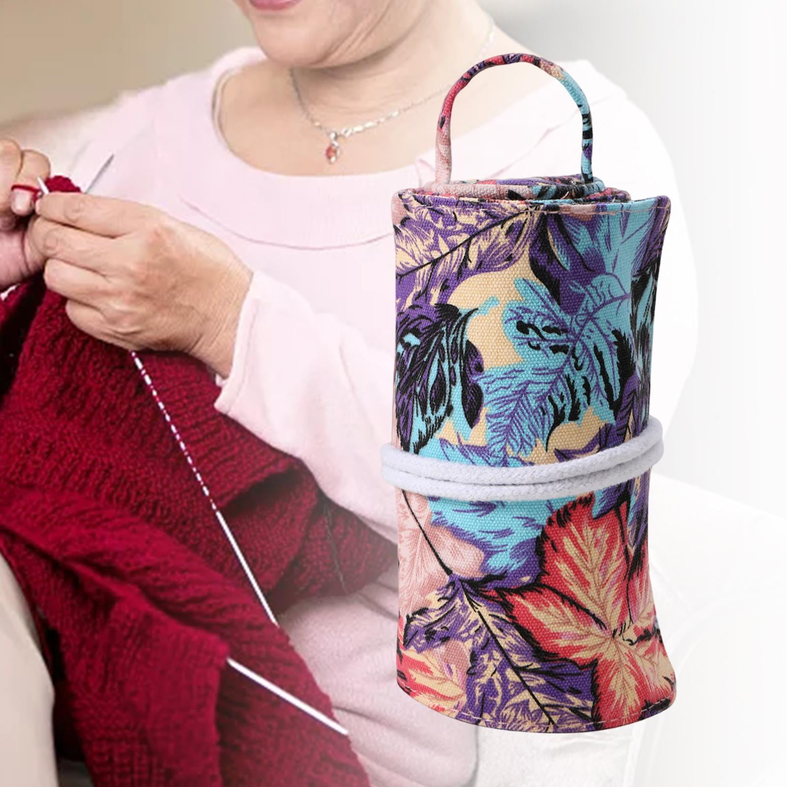 Crochet Hook Case Storage Durable Sturdy Storage Bag with Zipper Practical without Hooks Pencil Holder Crochet Hooks Set Organizer Leaf B