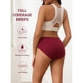 thumbnail image 4 of Ropa interior de algodón Vevmon, cintura alta, cobertura total, para mujer, paquete de 5, 4 of 6