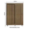 thumbnail image 3 of Ropero Closet Madesa Dallas Plus 2 Puertas Corredizas 4 Cajones con Pies Marrón, 3 of 5