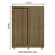 thumbnail image 3 of Ropero Closet Madesa Dallas Plus 2 Puertas Corredizas 4 Cajones con Pies Marrón, 3 of 5