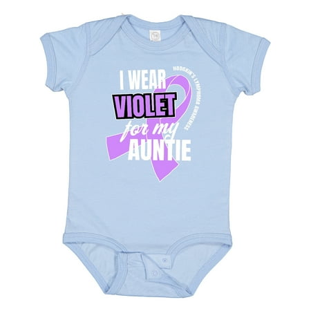 

Inktastic I Wear Violet for My Auntie Hodgkins Lymphoma Awareness Gift Baby Boy or Baby Girl Bodysuit