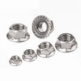 thumbnail image 1 of 25 Pcs M3 M4 M5 M6 M8 M10 M12 Tête Hexagonale en Acier Inoxydable Écrou à Bride Dentelée Locknut DIN6923, 1 of 6