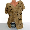 thumbnail image 2 of Blusas de Manga Corta para las Mujeres con Cuello en V Impreso Suéter Casual Top, Blusas para las Mujeres Casual, 2 of 4